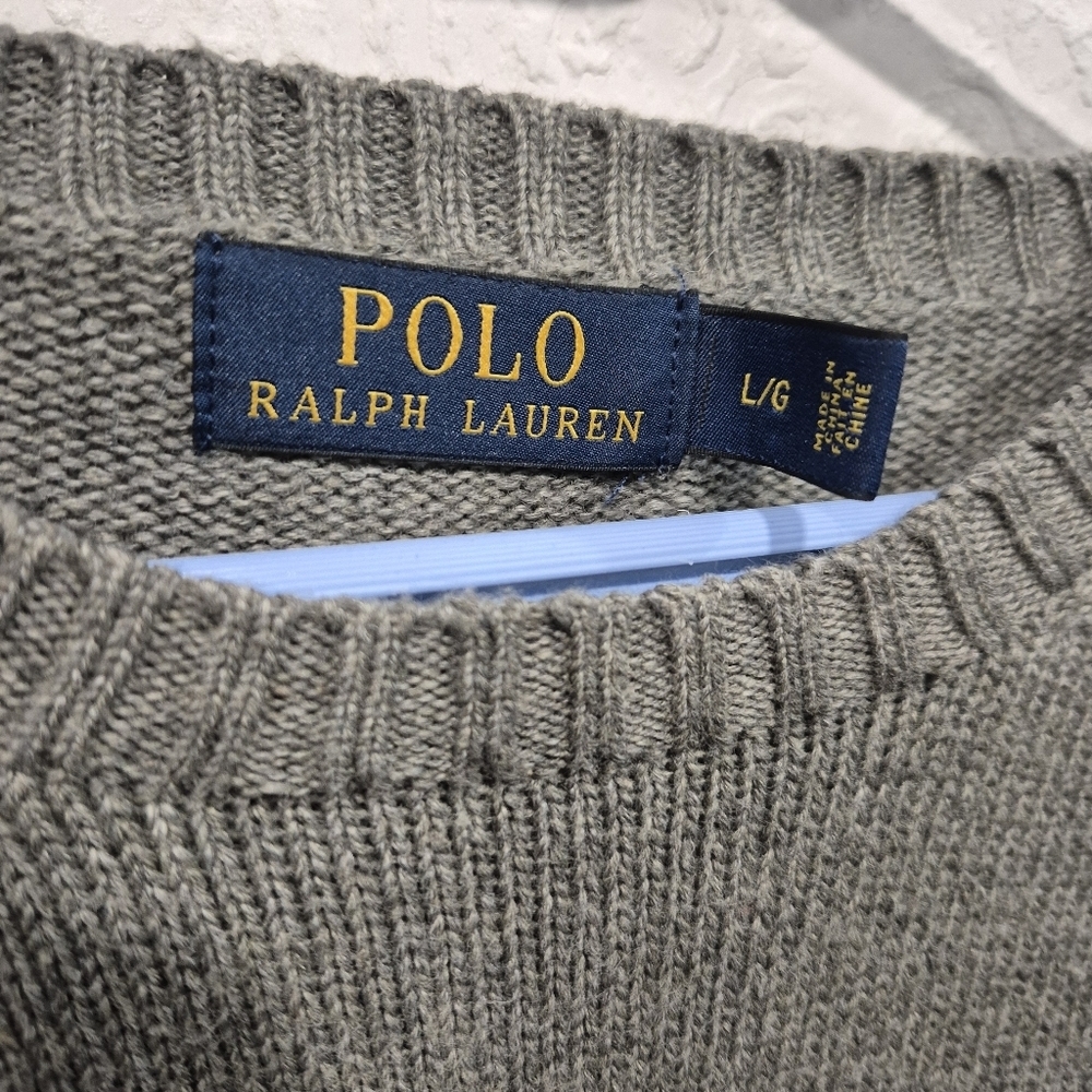 Ralph Lauren Polo Classic Gray Crewneck Sweater - Picture 3 of 7